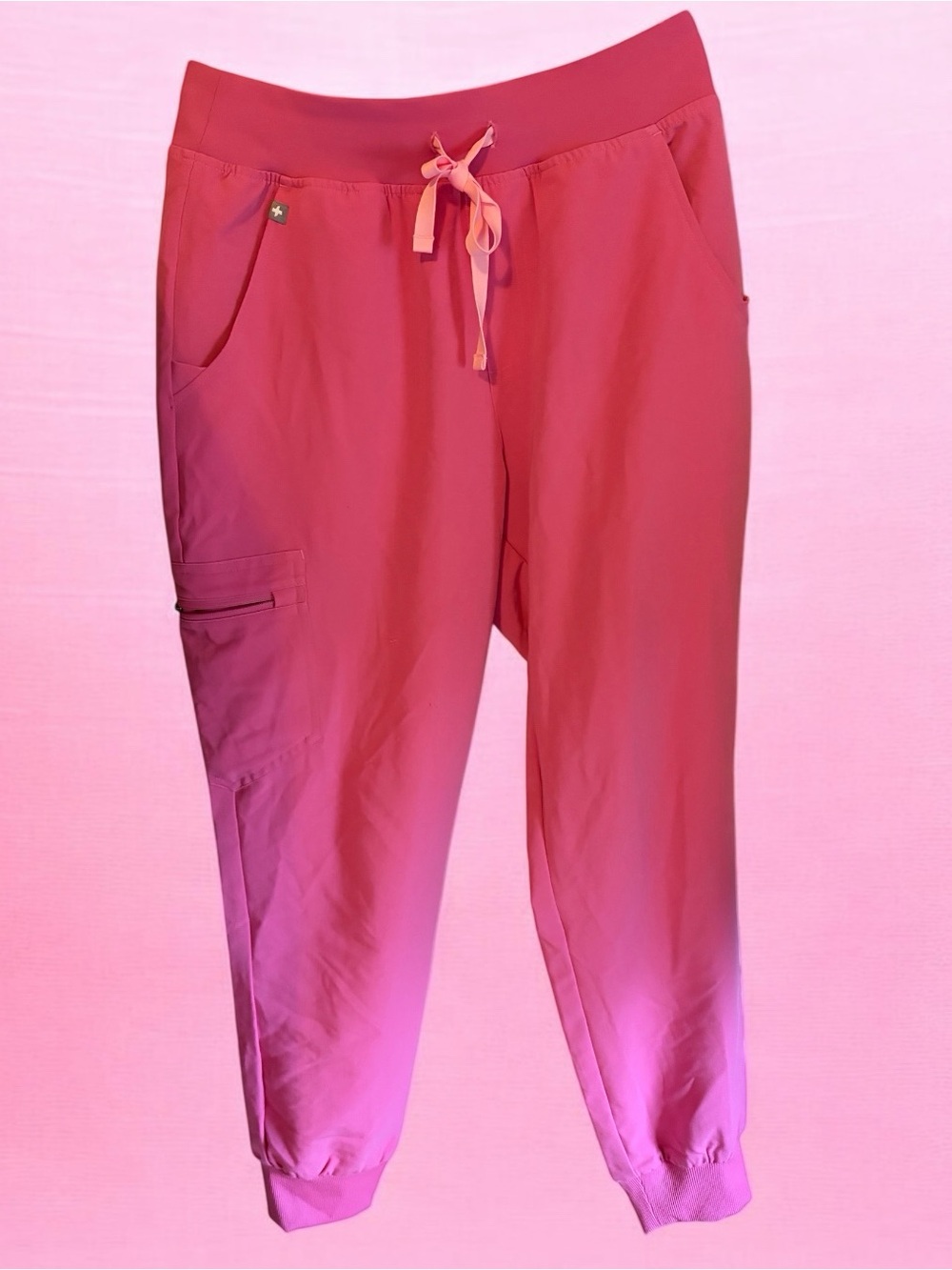Figs Rose Pink Jogger scrub Pants Zamora new small petite BCA